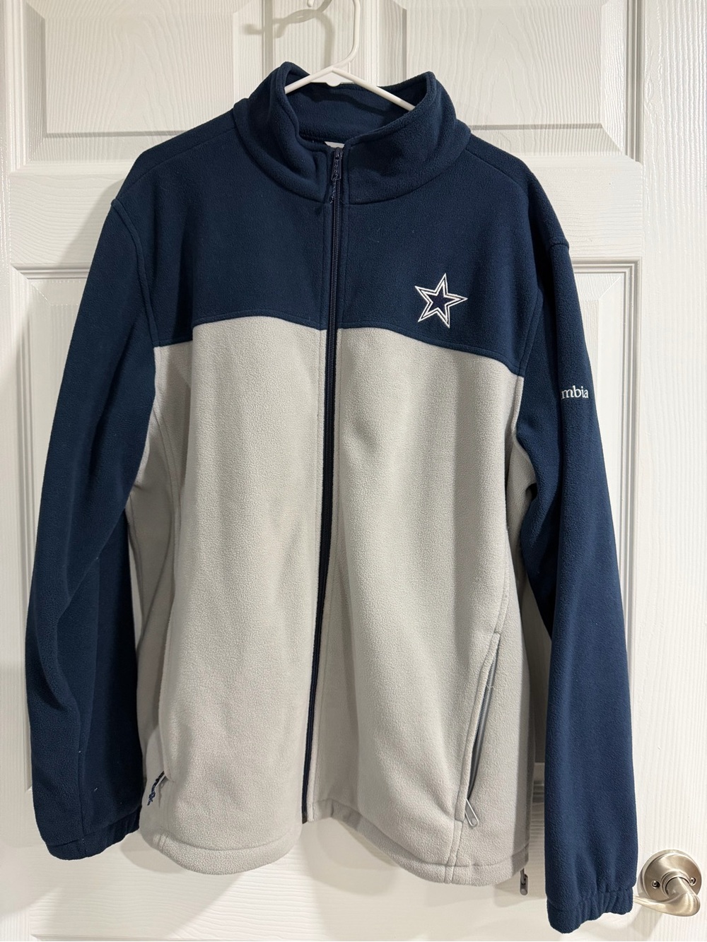 Columbia Dallas Cowboys Navy & Light Gray Fleece Jacket
